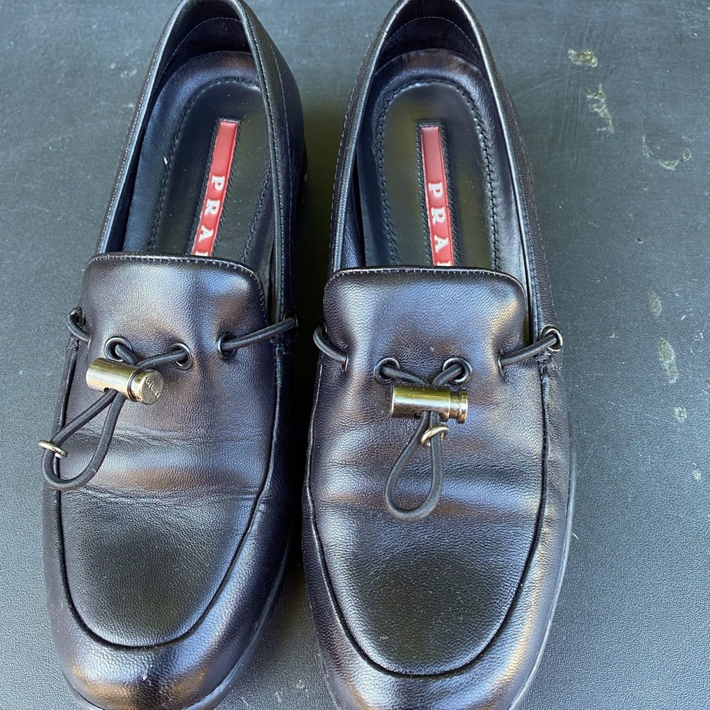 Women Black Prada Loafer